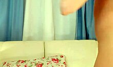 skinny young blonde loses bra and pokes cunt on webcam