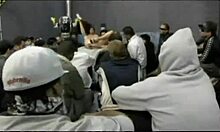 horny dudes watch salacious bitch masturbate