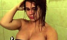 Girl Stretches Before Heading To Party In Car With Small Tits