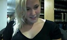 Watch my blonde GF masturbate in the office? She's showing everything on cam