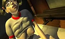 Pigtailed Brunette's Big Ass Wrecked By Dildo In 3D Porn