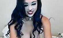 kinky cat make-up gf flashes her big tits and uses toys on webcam