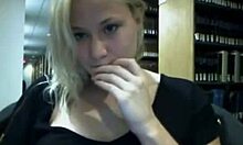 Watch my blonde GF masturbate in the office? She's showing everything on cam