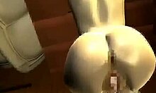 Pigtailed Brunette's Big Ass Wrecked By Dildo In 3D Porn