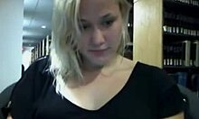 Watch my blonde GF masturbate in the office? She's showing everything on cam