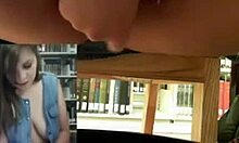 Denim-clad amateur hottie fucking her juicy pussy outdoors