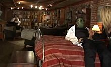 Naughty Brunette Fucks Zombie with Her Girlfriend