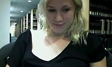 Watch my blonde GF masturbate in the office? She's showing everything on cam