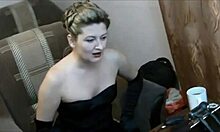 plump mature girlfriend with glasses masturbates on cam