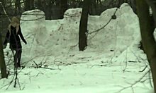 Shameless Girlfriend Pissing In The Snow! How Wild Is That?