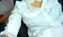 slutty babe in revealing panties masturbates in a car