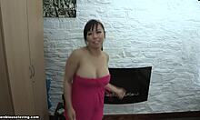 Watch my dark-haired Asian girlfriend flash those big tits?