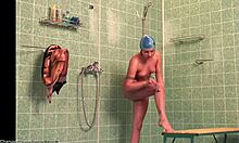 slim gf strips naked in the shower for hidden cam