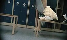 Curvy brunette with round booty caught on hidden cam in changing room.