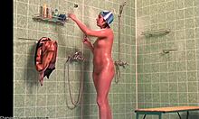 slim gf strips naked in the shower for hidden cam