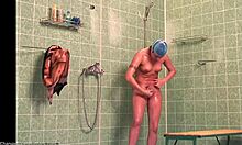 slim gf strips naked in the shower for hidden cam