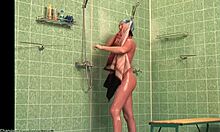 Wow! Slim Amateur Flashes Wet Naked Body in HD Shower Voyeur!