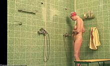 Amateur girl strips in shower