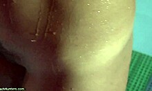 Busty Blond Beauty Showers Naked In Bath