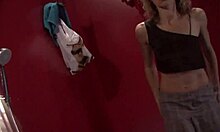 Curly-Haired Blonde Shows Her Tits And Pussy While Changing