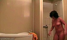 chubby mature babe shows off wet body in bathroom 😍