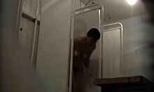 Dark-Haired Chick Showering Voyeur Hidden Cam