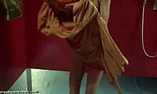 blonde strips off black panties to show naked body on cam 😉