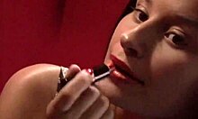 Dark-Haired Beauty Reveals Goodies in Changing Room