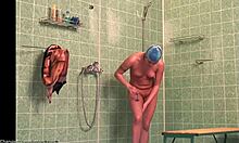 slim gf strips naked in the shower for hidden cam