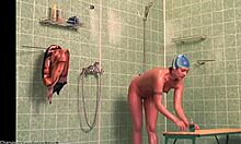 slim gf strips naked in the shower for hidden cam