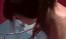 Watch this flat-chested brunette teen shower naked on cam?