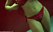 The brunette teen in black panties teases you with her striptease, slowly revealing her naked body.