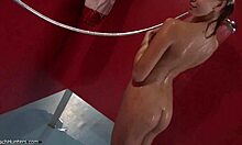 perky tits beauty gets wet showing off