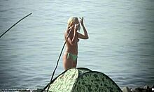 that blond-haired beauty swimming naked at the beach, so relaxing