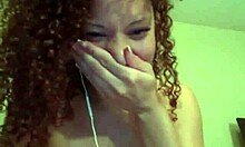 Curly-haired ebony gf explodes in solo orgasm