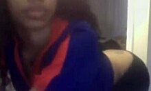 black-skinned girlfriend teases tits and ass on webcam