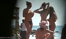 topless trio caught posing seductively on hidden cam