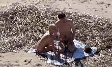 blond nudist slut caught on hidden beach cam