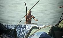 that blond-haired beauty swimming naked at the beach, so relaxing