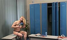 Auburn-Haired Amateur Changes Clothes in Locker Room on Hidden Cam