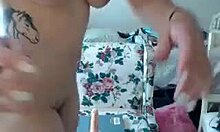 blue-haired teen 18+ rides hot dildo on webcam solo masturbation big natural tits babe beautiful