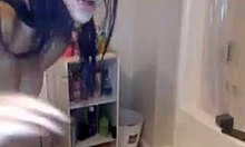 i'm watchin my busty gf masturbatin in the shower on webcam, she's so beautiful with her big natural tits and dildo, it's drivin me crazy.