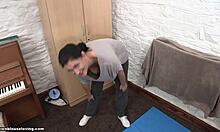 I'm this tired-looking brunette, and I'm showing my tits a bit, you know?