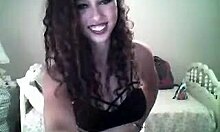 Frizzy hair camgirl shows her tight teen body on webcam