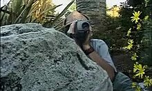 Lovely girlfriend model sucked and fucked poolside, exposing long legs and trimmed pussy.