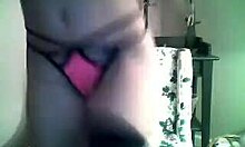 purple-haired amateur gf shows off her big ass with dildo on webcam