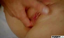 Lovely girlfriend wets dick before anal!