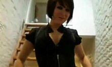 pasty goth chick with big butt gets doggystyled by tanned stud