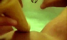 Gal bathes in the tub