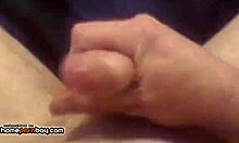 Naughty guy yanking his hard cock solo in the afternoon